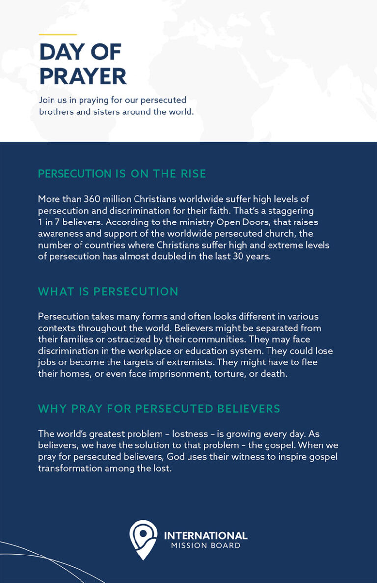 Day of Prayer for the Persecuted Church - IMB