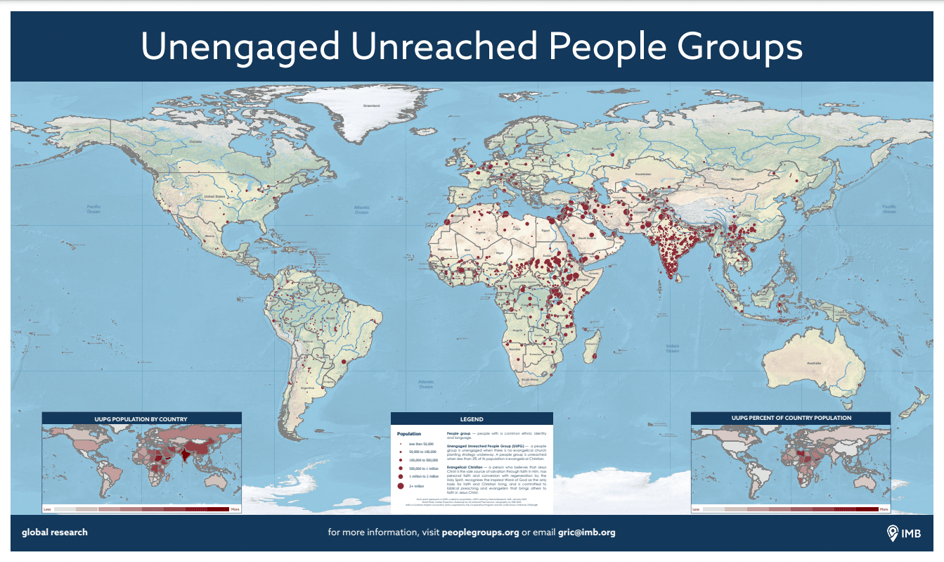 Unengaged Unreached People Groups Map Thumbnail