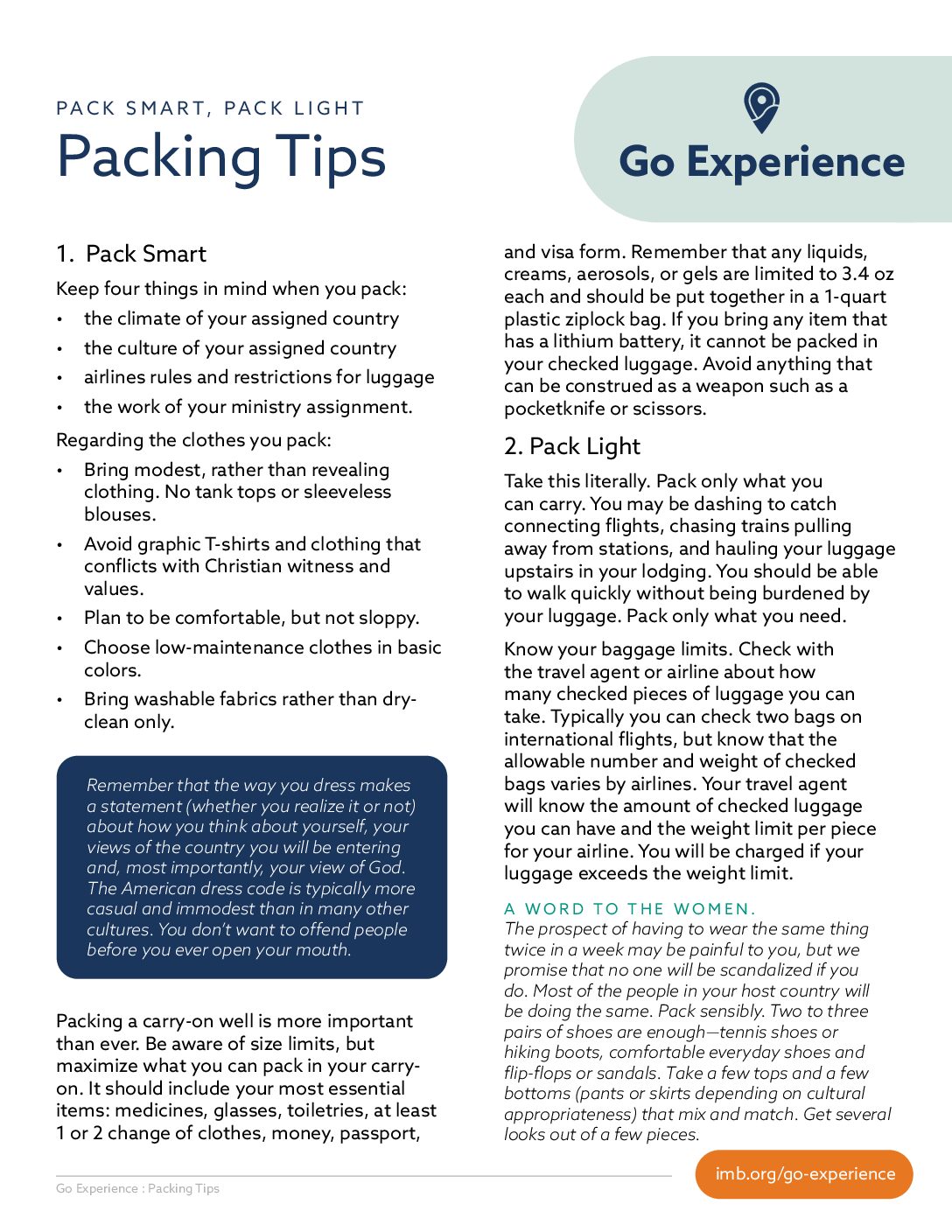 GO Packing Tips cover